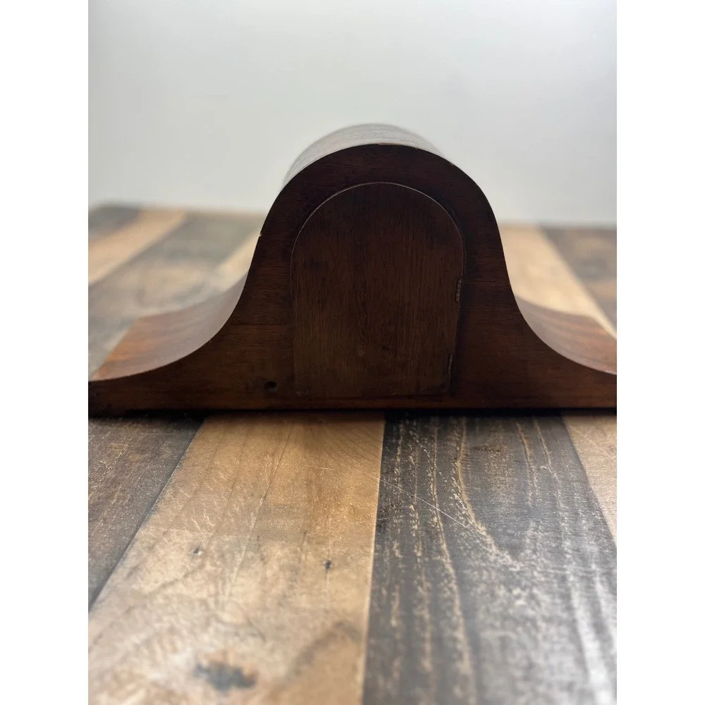 Vintage New Haven Tambour No. 8 Wood Mantel Clock Quartz Conversion Humpback